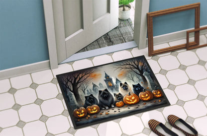 Keeshond Spooky Halloween Doormat