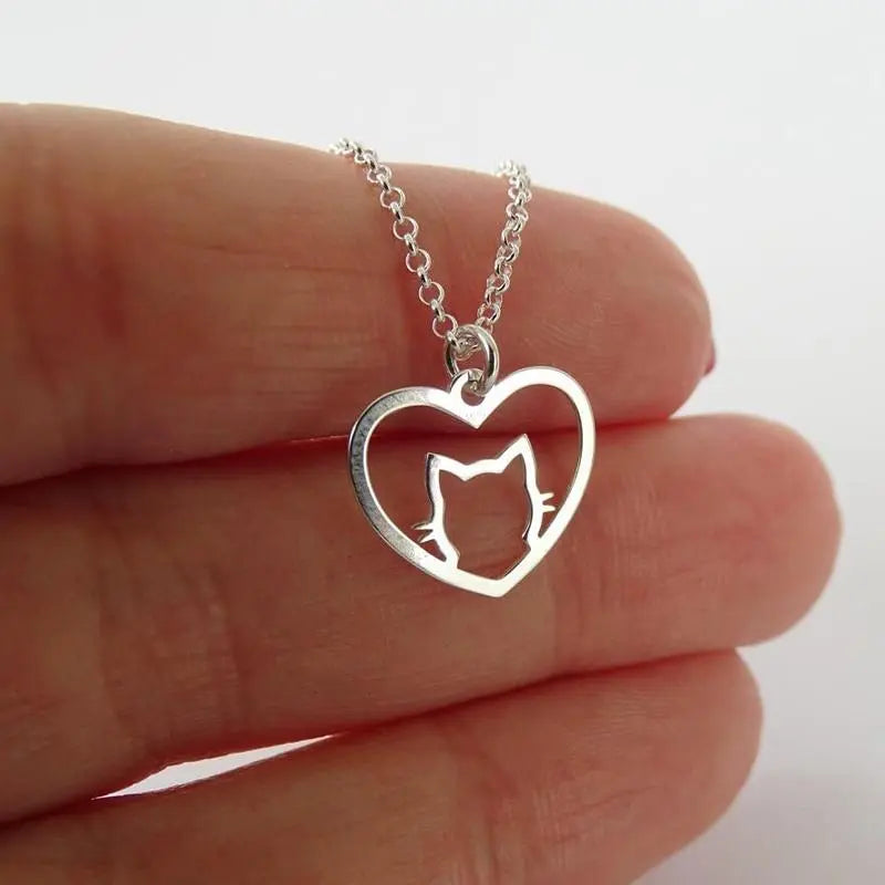 Cat Heart Necklace - MyGadgets411