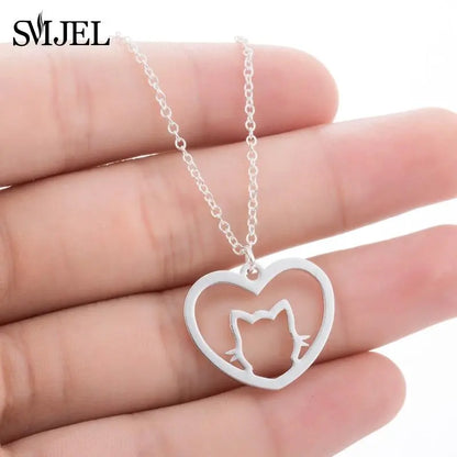 Cat Heart Necklace - MyGadgets411