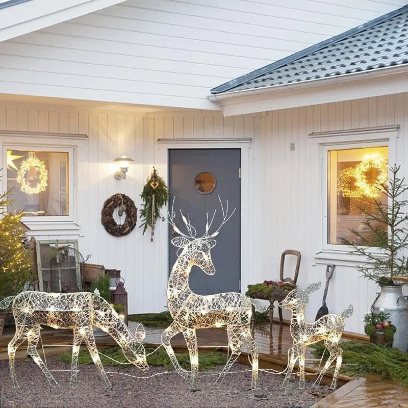 Christmas Iron Deer LED Light