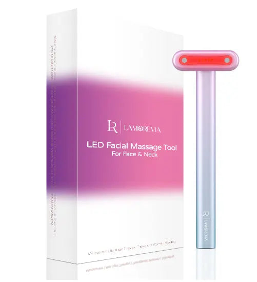 Handheld LED facial massage wand for skin therapy