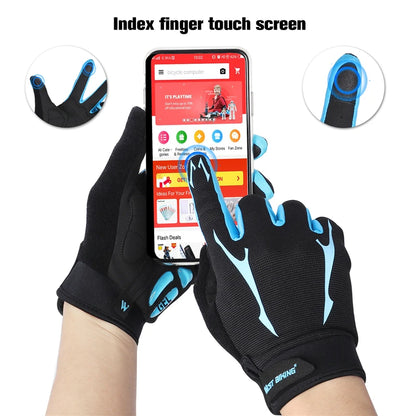 WEST BIKING Breathable Cycling Gloves GEL Liquid Silicone Palm Non-slip Sports Full Finger Bicycle Glove Half Finger Bike Gloves