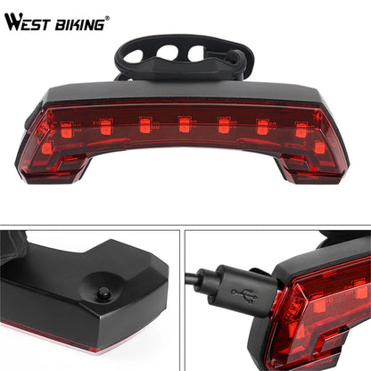 WEST BIKING Bike Tail Light Turn Signal Warning Cycling Rear Lights Smart Wireless Remote Control Horn Light MTB Bicycle Light