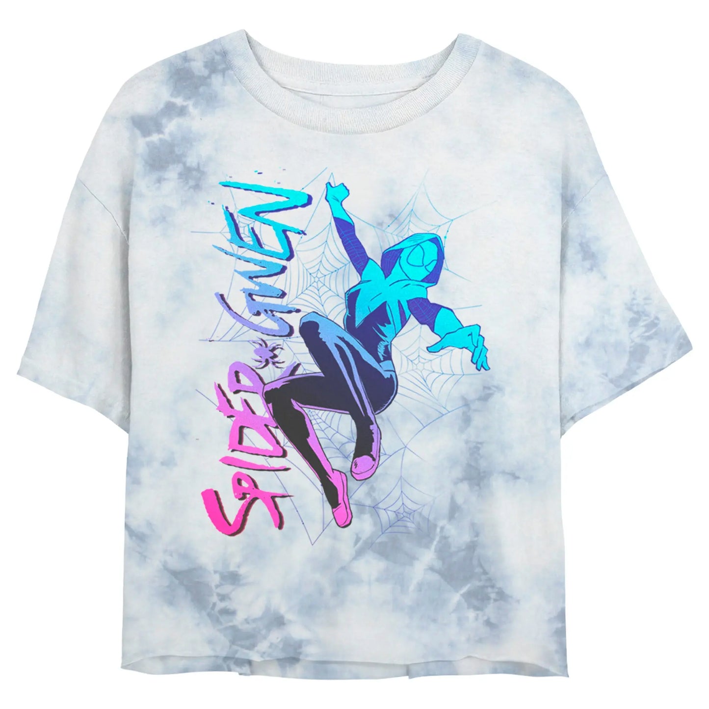 Junior's Marvel Gwen Flies Bombard Tie-Dye T-Shirt