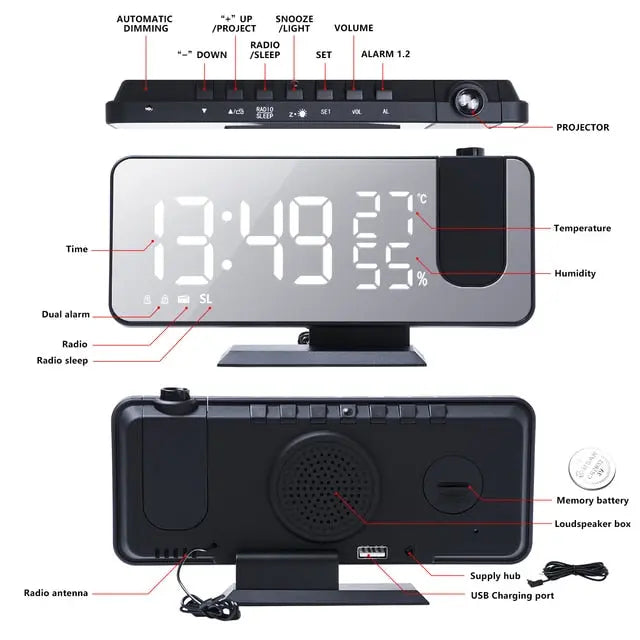 LED Digital Projection Clock - MyGadgets411