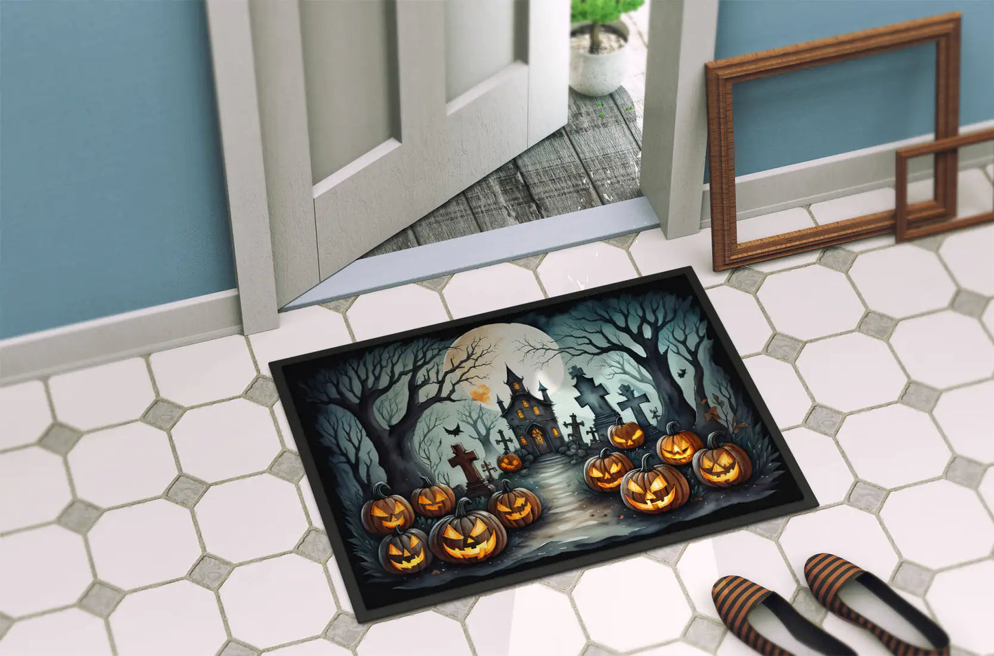 Graveyard Spooky Halloween Doormat