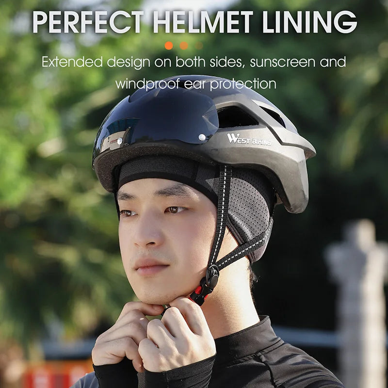 WEST BIKING Knitted Hat Cycling Cap Windproof Ear Protection MTB Bike Running Motorcycle Bicycle Helmet Liner Sport Skull Cap