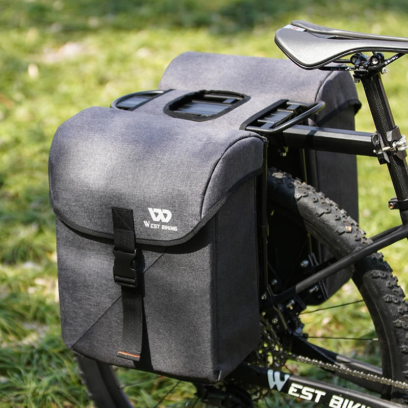 WEST BIKING 35L Large Capacity Bike Panniers Bicycle Rear Double Sides Bag Cycling Luggage Carrier MTB Cruisers Bike Cargo Bag