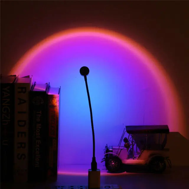 Sunset Lamp USB Rainbow Projector Atmosphere Night Light Home Decoration Photography Lighting Coffee Shop Wall Decor Lights - MyGadgets411