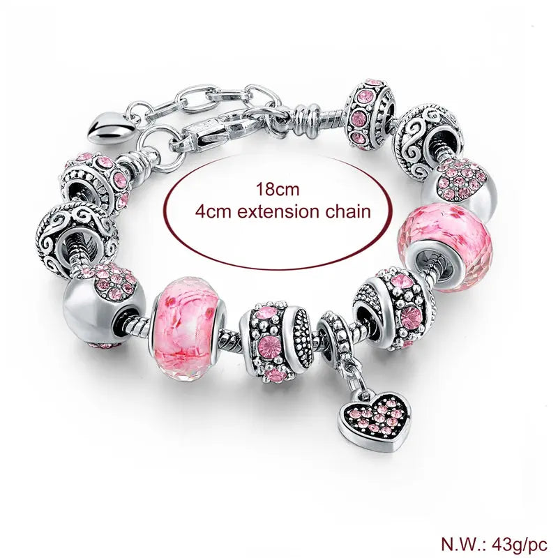 Tourmaline Heart Charm Bracelet - MyGadgets411