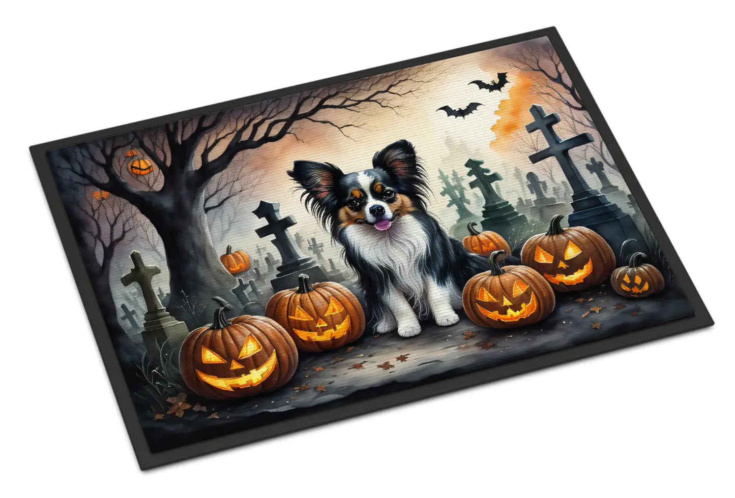 Papillon Spooky Halloween Doormat