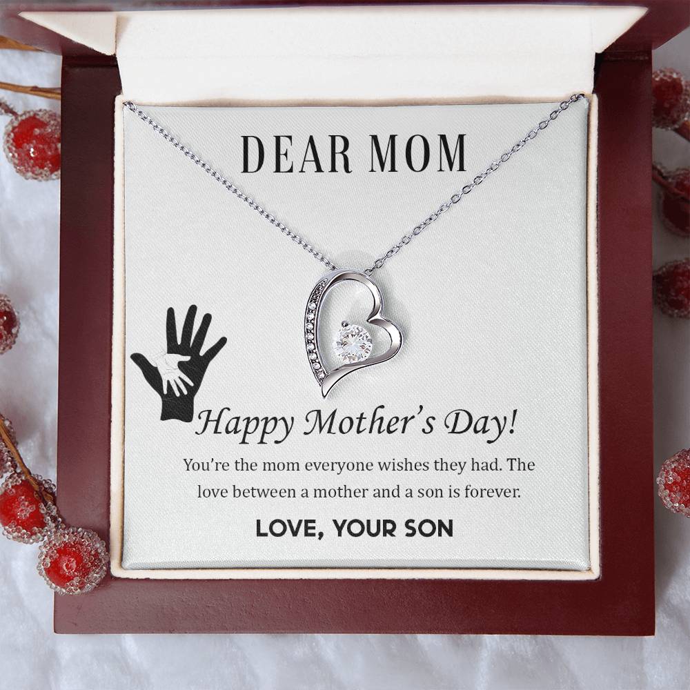 Dear Mom (Son) - Forever Love Necklace with On Demand Message Card