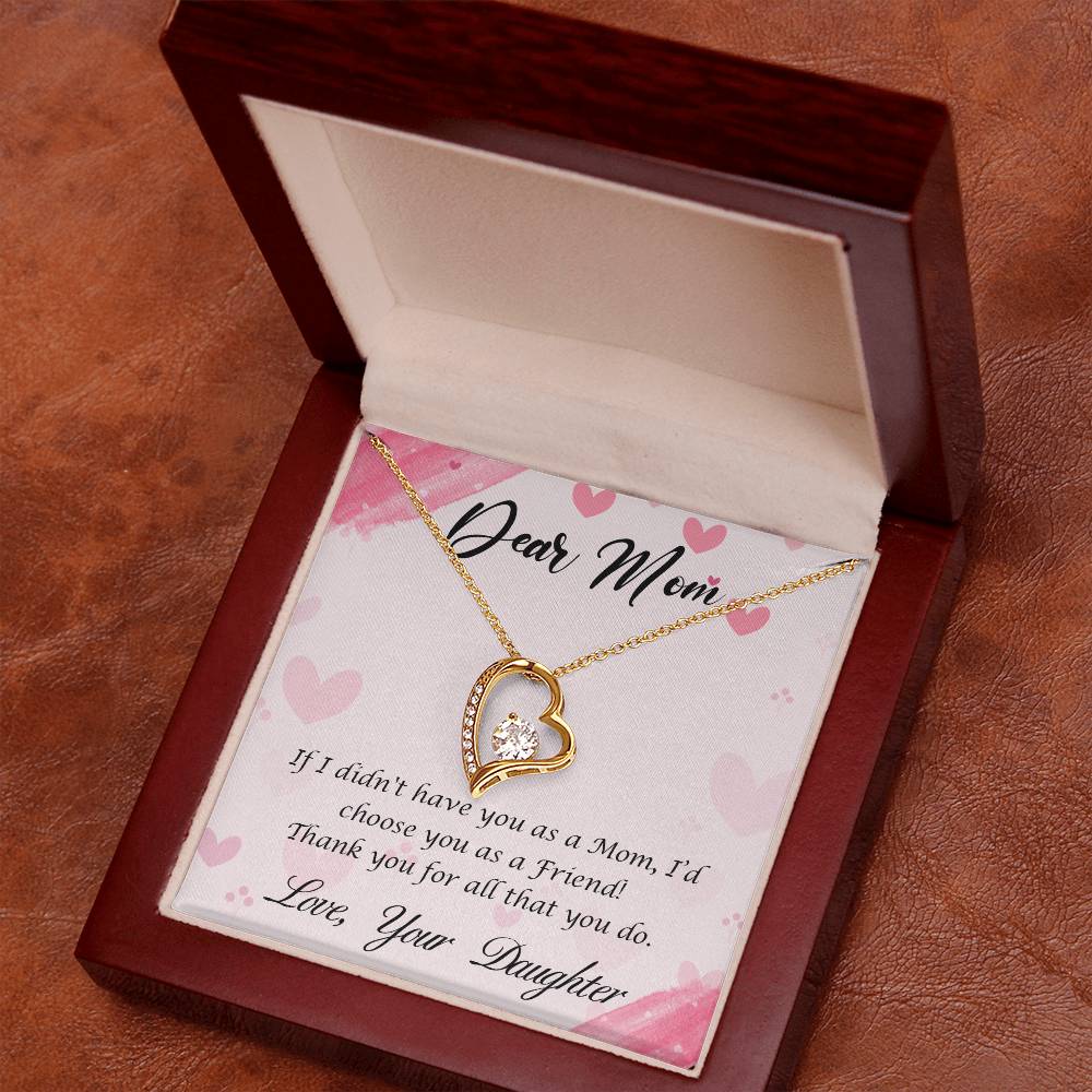 Dear Mom (Daughter) - Forever Love Necklace with On Demand Message Card