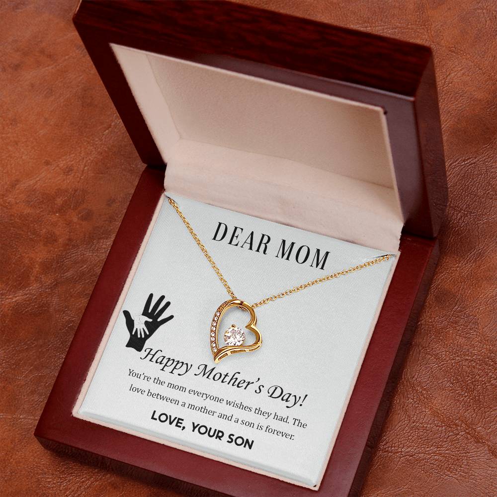 Dear Mom (Son) - Forever Love Necklace with On Demand Message Card