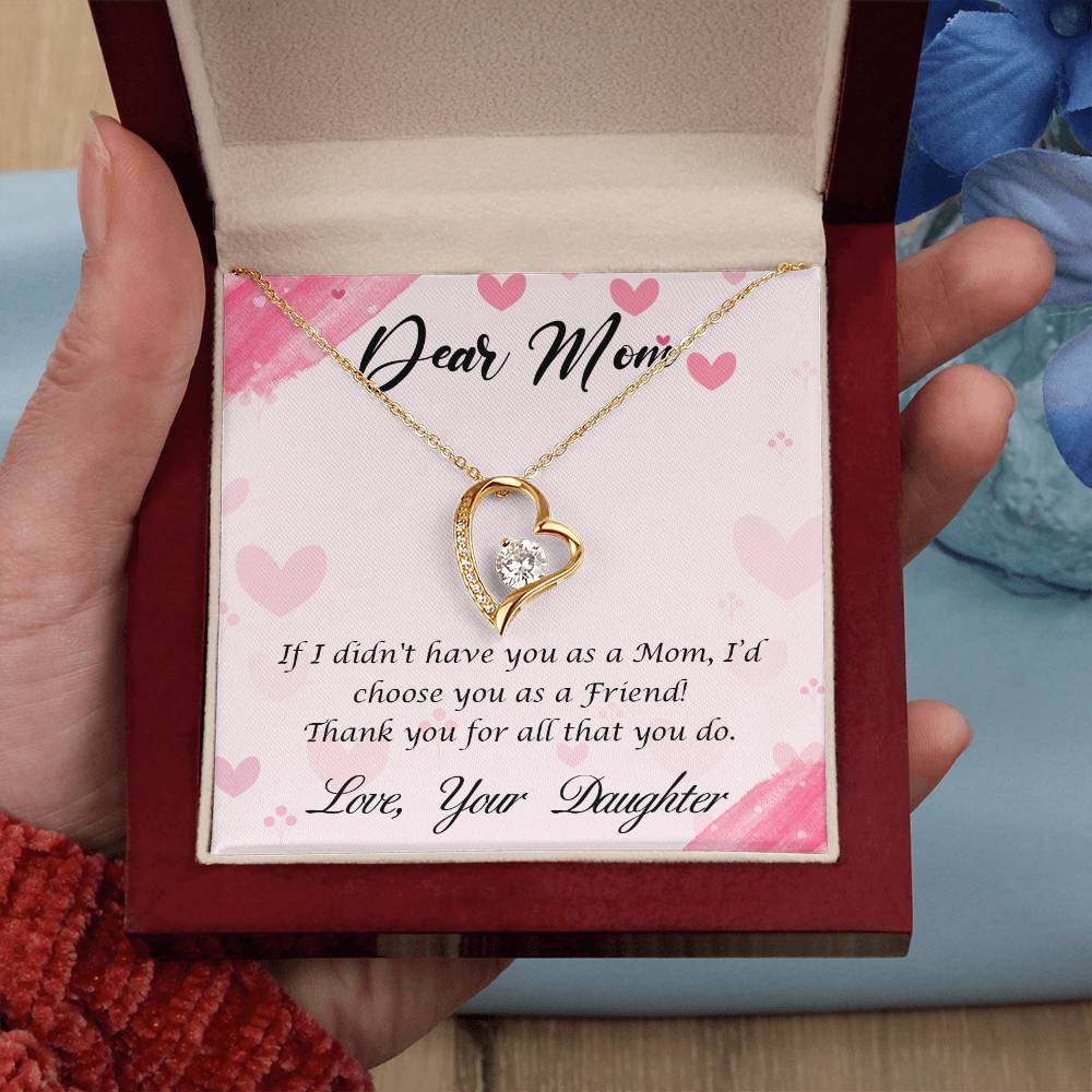 Dear Mom (Daughter) - Forever Love Necklace with On Demand Message Card