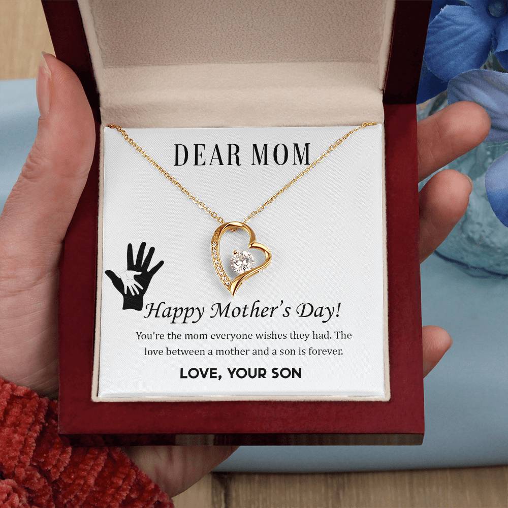 Dear Mom (Son) - Forever Love Necklace with On Demand Message Card