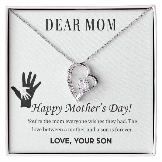 Dear Mom (Son) - Forever Love Necklace with On Demand Message Card