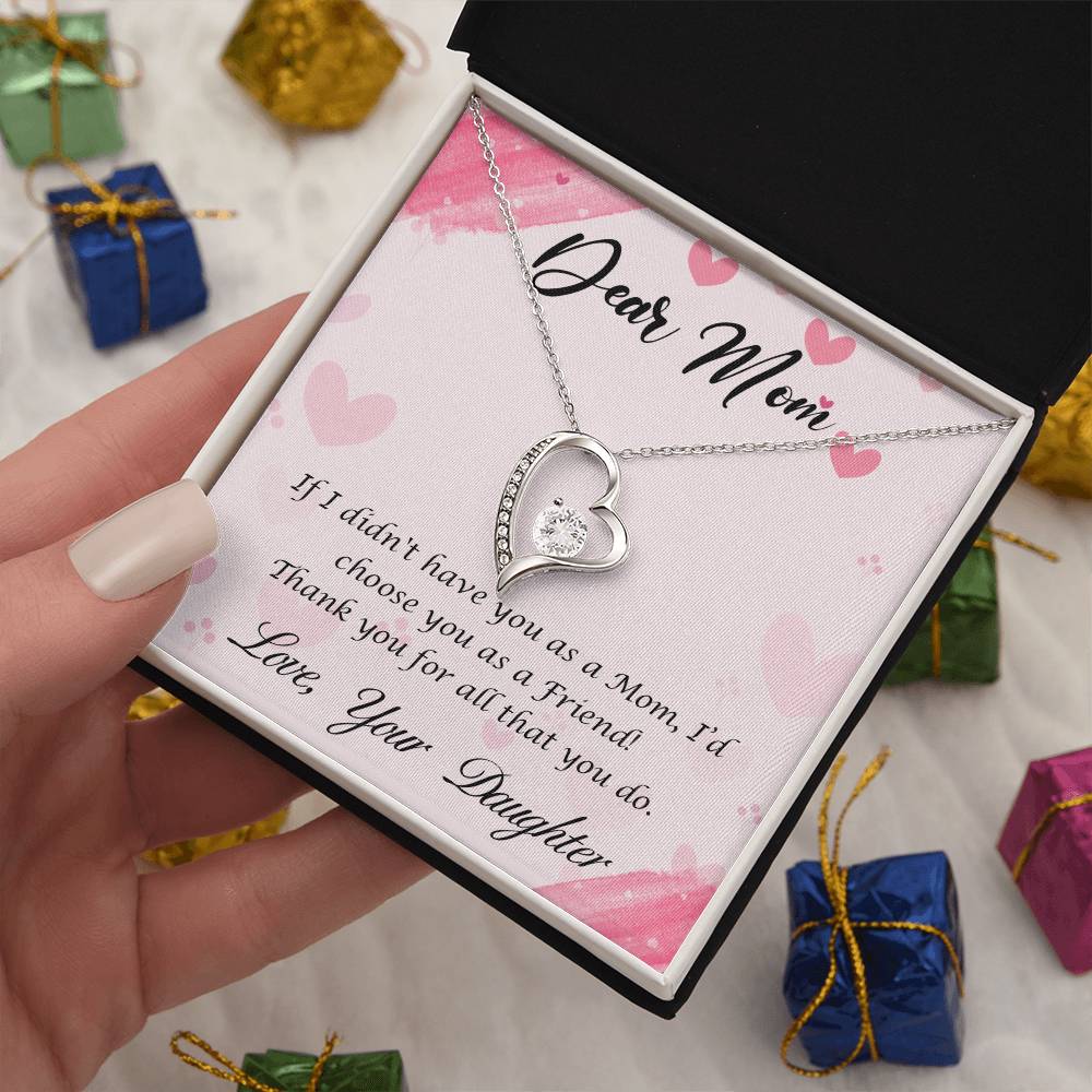 Dear Mom (Daughter) - Forever Love Necklace with On Demand Message Card