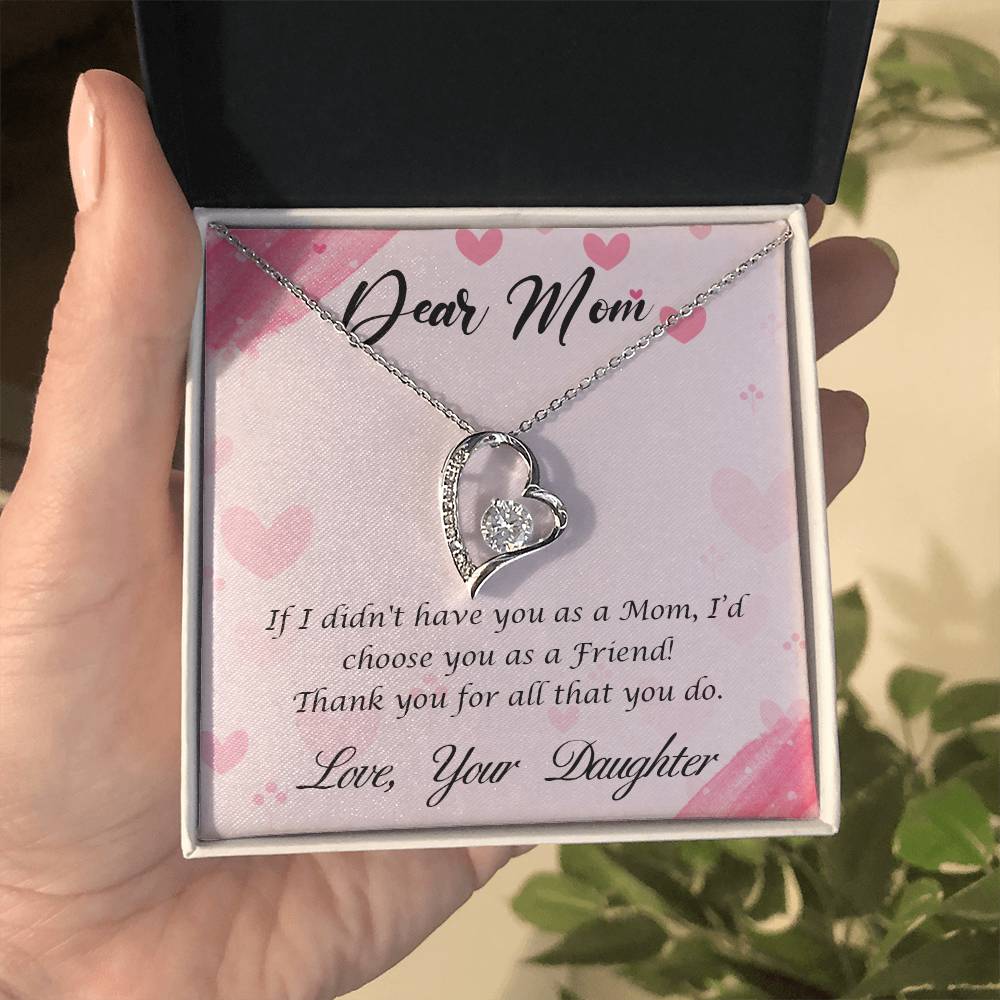 Dear Mom (Daughter) - Forever Love Necklace with On Demand Message Card