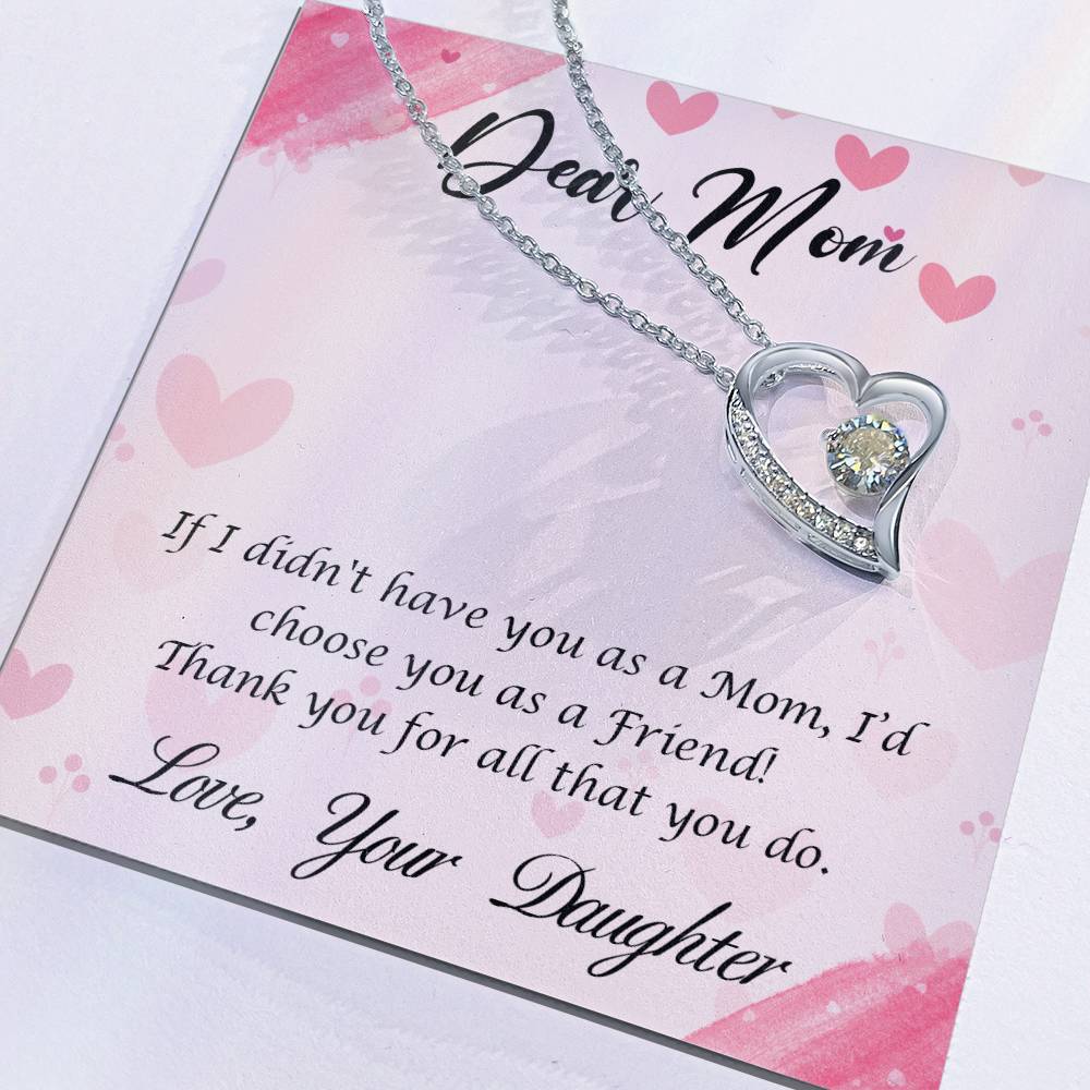 Dear Mom (Daughter) - Forever Love Necklace with On Demand Message Card