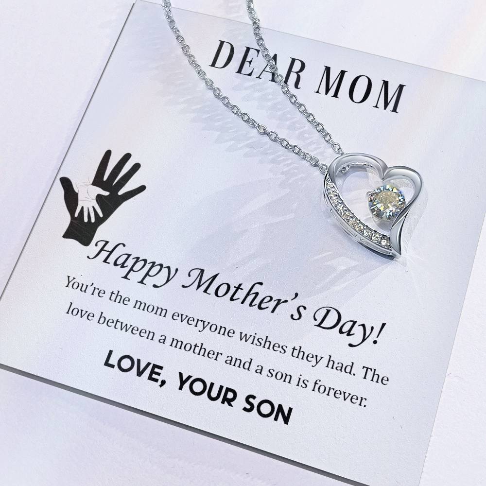 Dear Mom (Son) - Forever Love Necklace with On Demand Message Card