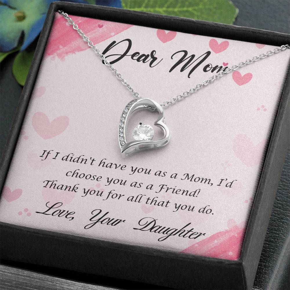 Dear Mom (Daughter) - Forever Love Necklace with On Demand Message Card