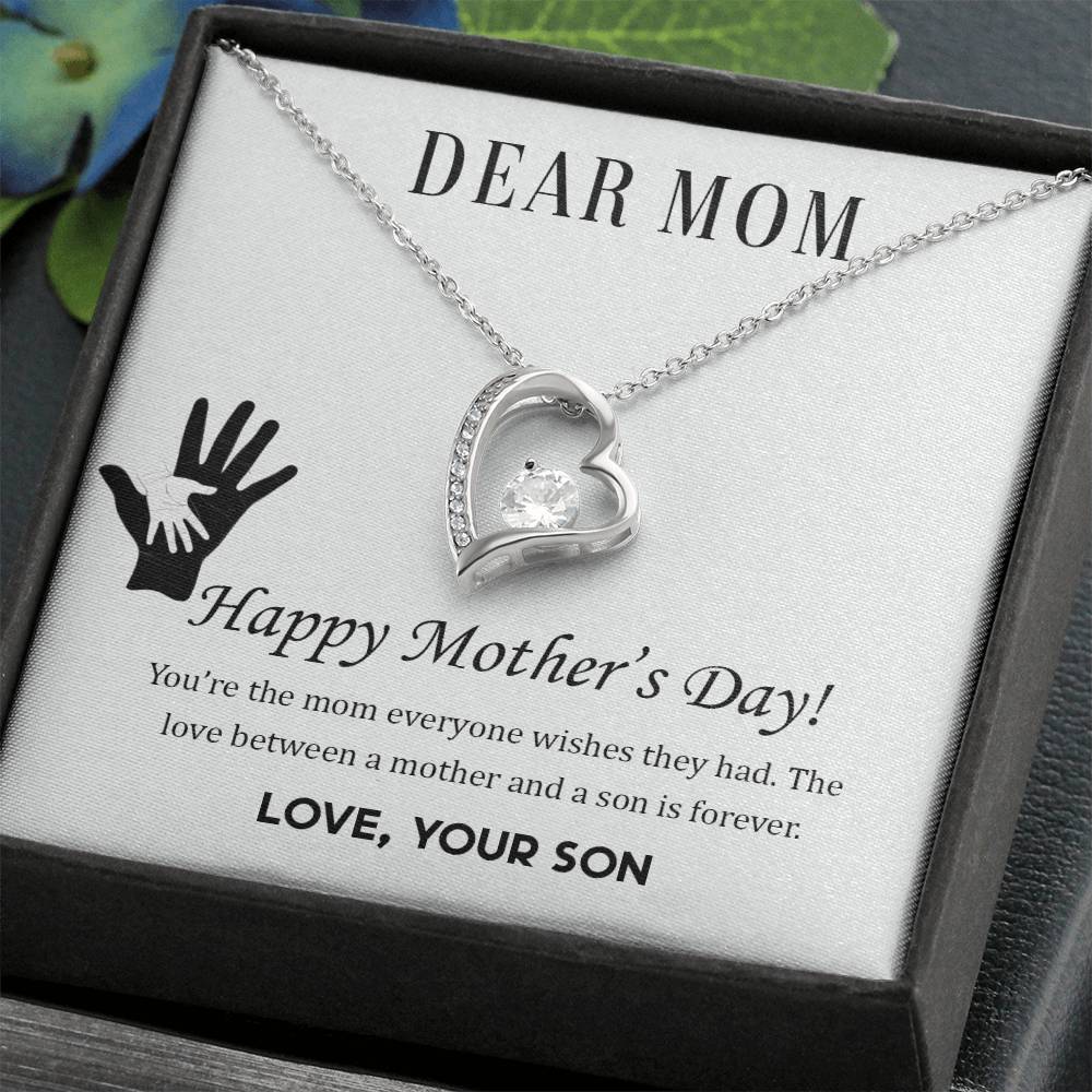 Dear Mom (Son) - Forever Love Necklace with On Demand Message Card