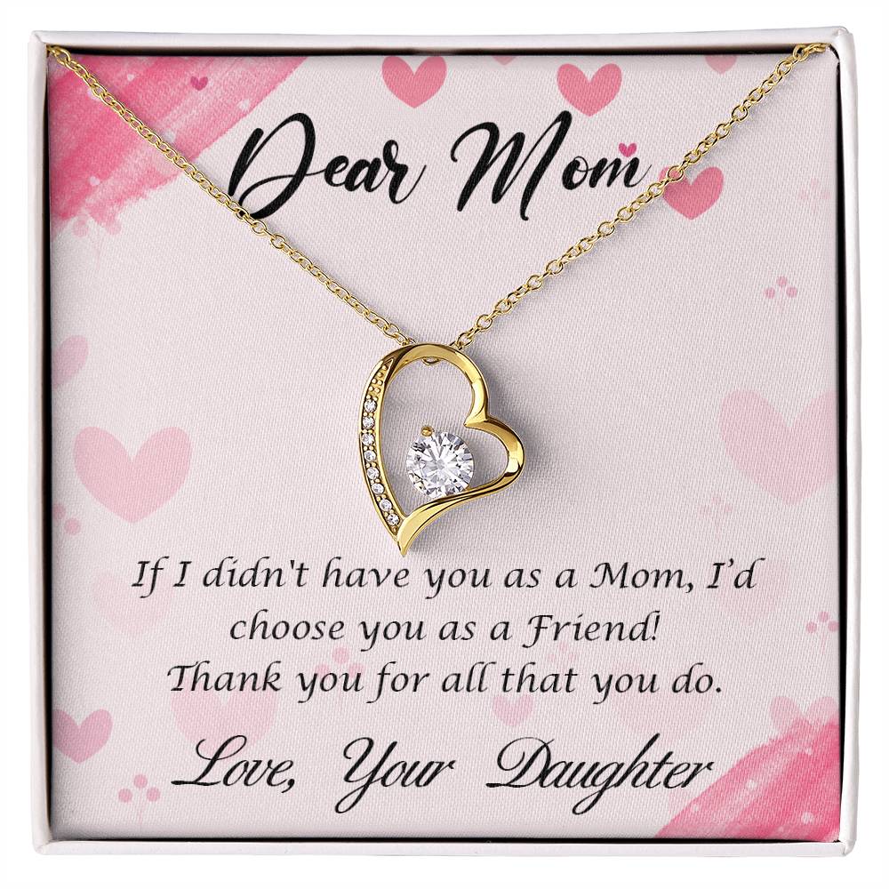 Dear Mom (Daughter) - Forever Love Necklace with On Demand Message Card