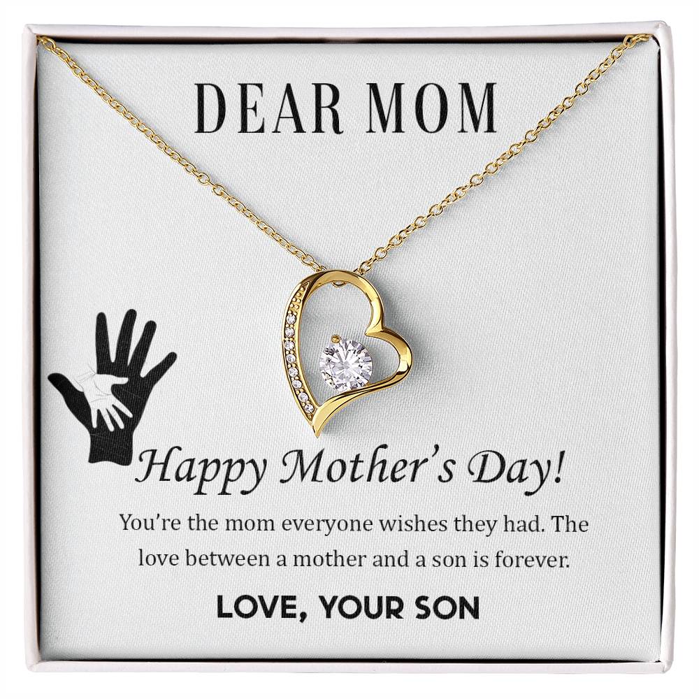 Dear Mom (Son) - Forever Love Necklace with On Demand Message Card