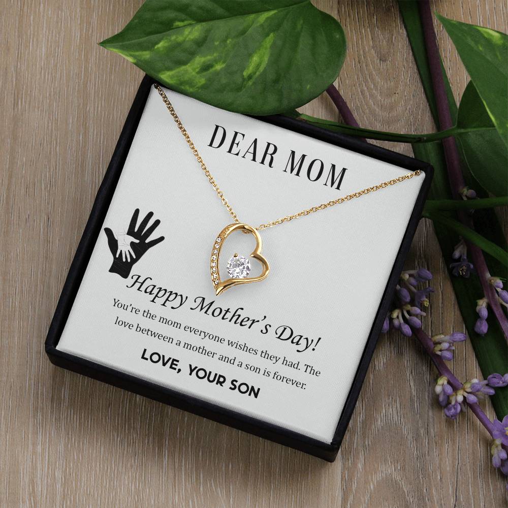 Dear Mom (Son) - Forever Love Necklace with On Demand Message Card