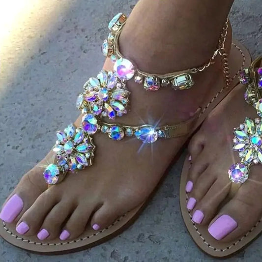 Women's Rhinestone Chain Sandals