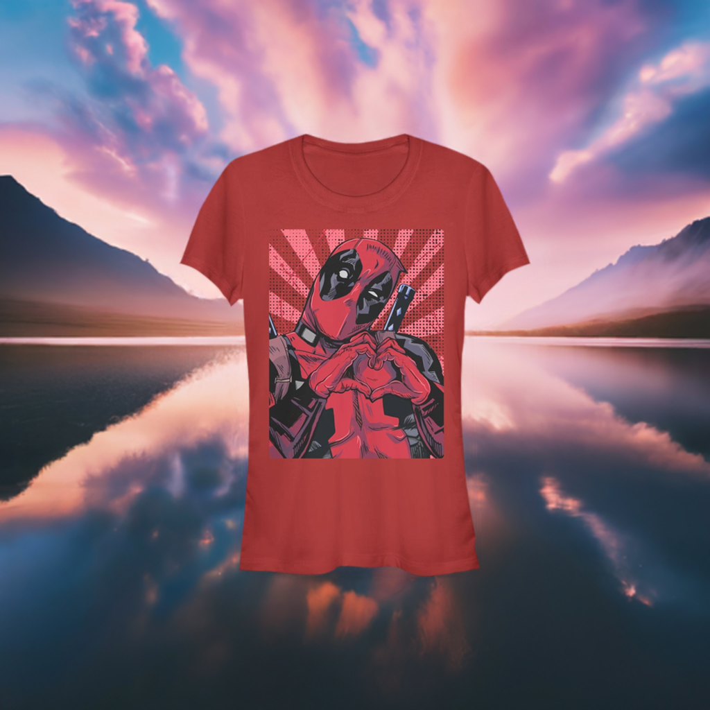 Junior's Marvel Close Heart Deadpool T-Shirt