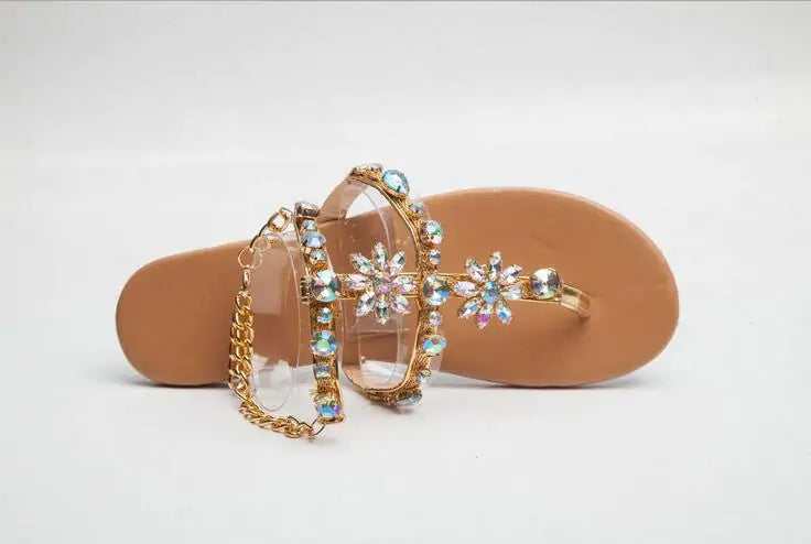 Women's Rhinestone Chain Sandals