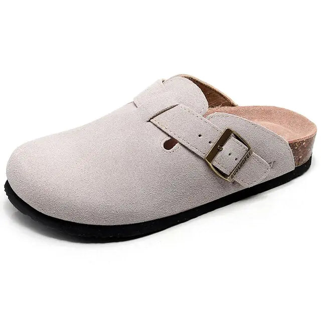 Baotou Women Closed Toe Cork Slippers