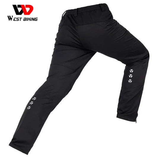 WEST BIKING Winter Cycling Pants Warm Fleece Sport Running Pants Windproof MTB Bike Riding Pants Fitness Bicycle Men's Trousers