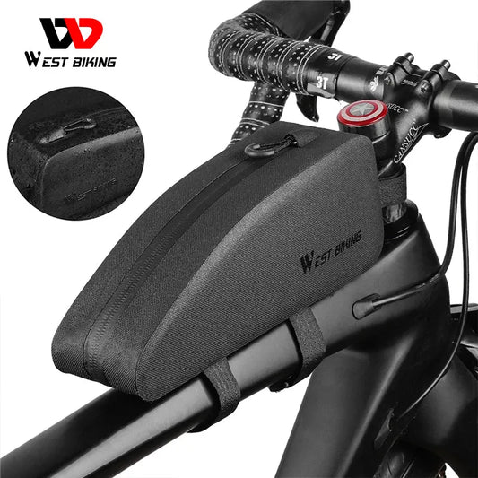 WEST BIKING Waterproof Cycling Top Front Tube Bag Lightweight MTB Road Bike Frame Bag Slim Bicycle Pannier Case Bike Accessories