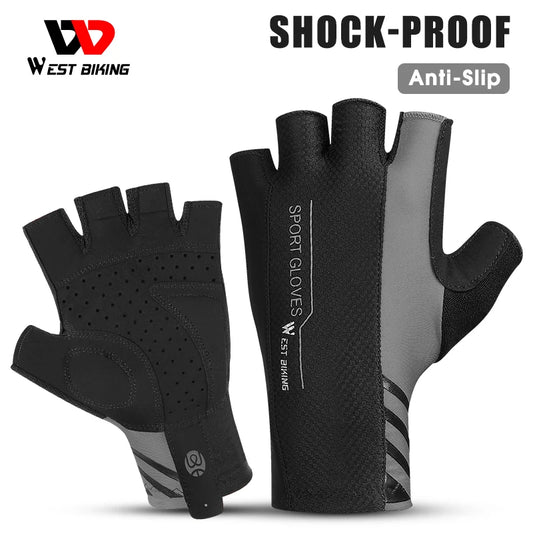 WEST BIKING Summer Cycling Gloves Half Finger Men Women Sport Bicycle Gloves Road MTB Breathable Anti-slip Racing Bike Gloves